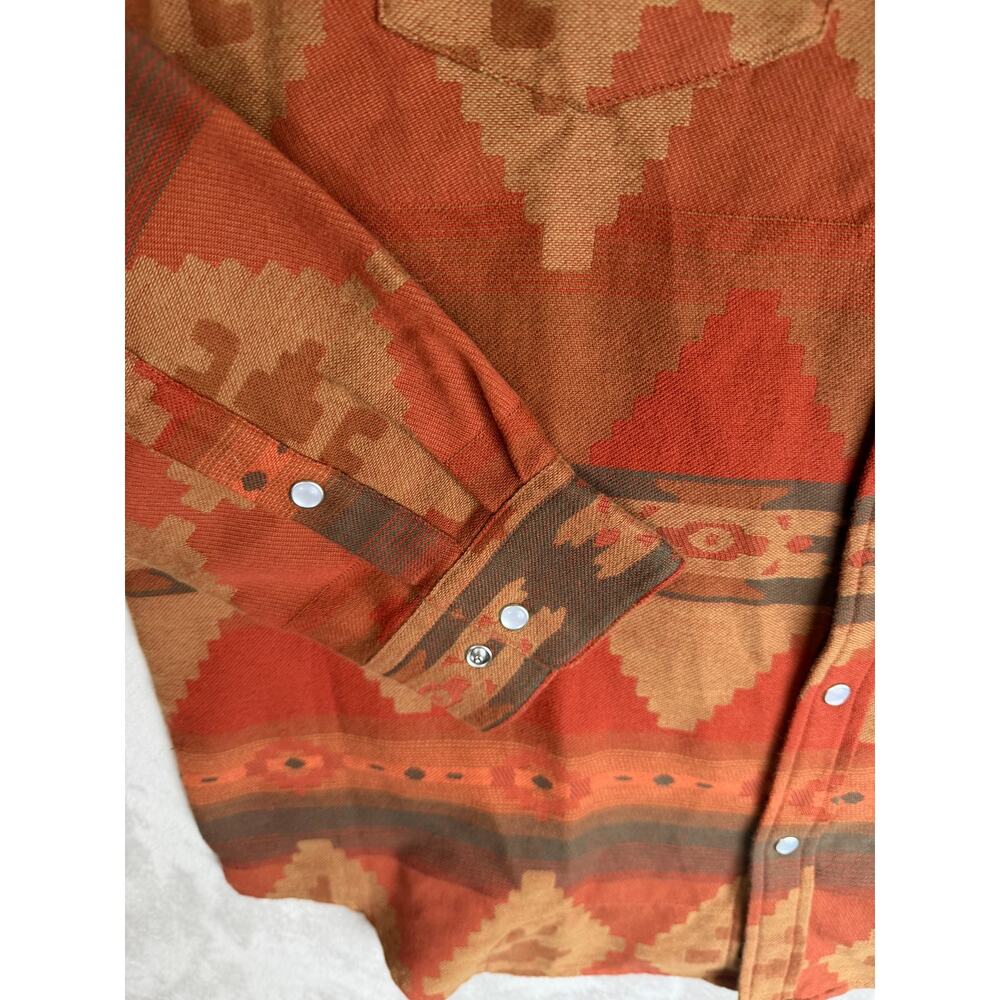 Howler Bros Pearl Snap Shirt Mens Large Orange Southwestern Western Ranch Work - Picture 5 of 9
